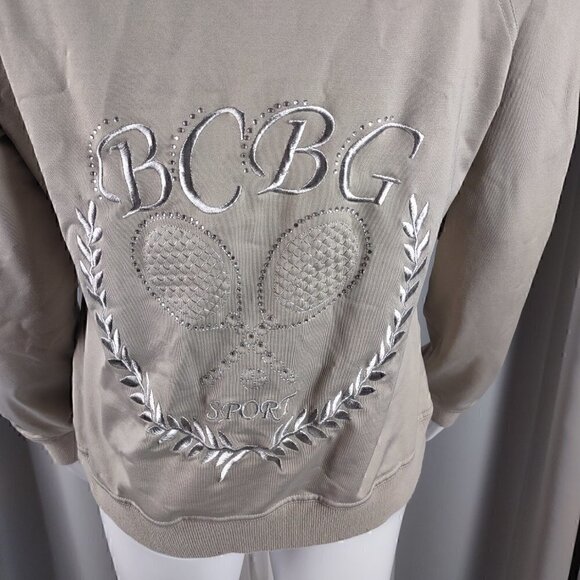 BCBG MaxAzria Tan/Beige/Light Brown, Women's Zip Up Hoodie. Size Large - Picture 7 of 16